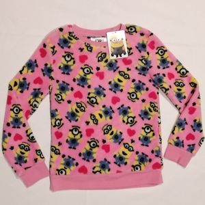 🔥SALE🔥Minions Stewart Kevin Bob Girls Fleecy Sweatshirt NWT Sz 5, 6, M (10/12)